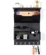 DOPACE Key Holder for Wall, Mail and Key Holder, Mail Organizer Wall Mount with Storage Drawer and 6 Hooks, Easy Installation Key Rack for Entryway and Home Decor, Black - Image 4