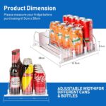 Drink Organizer for Fridge, Soda Can Organizer Dispenser for Refrigerator with Automatic Pusher Glide, Width Adjustable Clear Dividers Can Holder for 15 Cans, 115''D x 8.9''W x 3.1''H, 3 Rows - Image 4