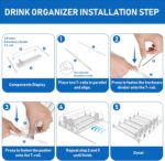 Drink Organizer for Fridge, Soda Can Organizer Dispenser for Refrigerator with Automatic Pusher Glide, Width Adjustable Clear Dividers Can Holder for 15 Cans, 115''D x 8.9''W x 3.1''H, 3 Rows - Image 5