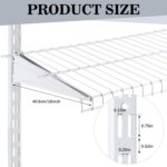 Adjustable Locking Shelf Bracket 16 Inch Shelf Brackets Heavy Duty Wire Shelving Brackets for Deep Wire Shelving Double Track System (White,20 Pcs) - Image 3