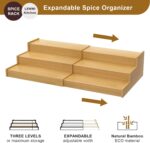 Spice Rack Organizer for Cabinet, 3 Tier Expandable Bamboo Spice Storage, Great for Kitchen Cabinet, Cupboard,Pantry and More - Image 3