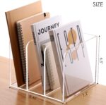 SANRUI Clear Acrylic File Organizer - 3 Compartments Magazine Holder, Vertical File Sorter for Home Office/Classroom/Dorm, Non-Slip Desk File Rack, No Assembly Required, B5 Size - Image 3