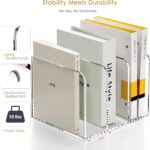 SANRUI Clear Acrylic File Organizer - 3 Compartments Magazine Holder, Vertical File Sorter for Home Office/Classroom/Dorm, Non-Slip Desk File Rack, No Assembly Required, B5 Size - Image 5