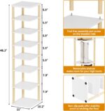 LUCKNOCK Vertical Shoe Rack, 8-Tier Tall Narrow Shoe Organizer for Entryway, Closet, Dorm & Small Spaces, Freestanding White Wooden Shoe Shelf Tower for Boots, Sneakers, Heels. - Image 3