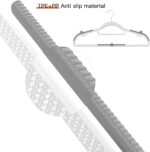60 Pack Heavy Duty Plastic Hangers, Non Slip Clothes Hangers with Rubber Pads and 360° Hook - Thin Space Saving Hanger, Closet Organizer for Shirt, Pants, Suit, Skirt,Coat - Gray - Image 4