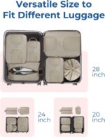 BAGSMART 6 Set Packing Cubes for Suitcases, Lightweight Suitcase Organizers & Compression Travel Cubes - Image 4