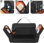 Tactical Toiletry Travel Bag for Men, Hanging Dopp Kit Hygiene Bag Shower Organizer with Hook for Toiletries and Shaving Care, Black (Empty Bag) - Image 4