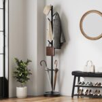 Coat Rack Stand with Umbrella Holder, 69 Inch Freestanding Coat Tree for Entryway, Clothing Rack Hanger for Hats, Bags, Jackets, Metal Coat Stand Organizer for Bedroom, Office, Black YM03BB - Image 3