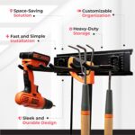 TIDYME Garage Tool Organizer Wall Mount - 80 inches - Sturdy Storage Rack with Adjustable Hooks, Anti-Rust - Easy Installation, 500lbs Capacity - Garden Tool Organizer (05 Racks & 10 Hooks) - Image 4