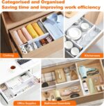 5 Pack Drawer Dividers Clothes Adjustable Dresser Organizers, Expandable Drawer Separators for Dresser, Bedroom, Kitchen and Office Storage, 4" High/11-17 Long - Image 4