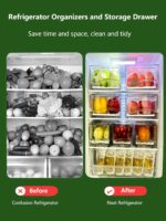 Refrigerator Organizers and Storage Drawer, Stackable Fruit Storage Containers for Fridge, Reusable Fridge Organizer fit for Kitchen Refrigerator and Restaurant Freezer (2 Drawers, Large) - Image 4