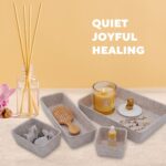 Welaxy Desk Drawer Organizer Tray, 8-Piece Beige Office Storage, Nordic Minimalist Lifestyle (Oatmeal) - Image 4