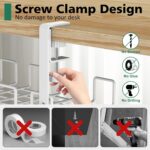 Under Desk Cable Management Tray, L 15.7''W 6.3'' No Drill Steel Desk Cable Organizers, Wire Management Tray Cable Management Rack, Desk Cable Tray Wire Organizer With Desk Cord Organizer - Image 3