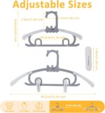 50 Pack Baby Clothes Hanger with 16 Clips, 11-15 inch Adjustable Kid Hangers, Multifunctional Children Hanger for Girl Boy Toddler Kids Child(Grey) - Image 3