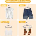 50 Pack Baby Clothes Hanger with 16 Clips, 11-15 inch Adjustable Kid Hangers, Multifunctional Children Hanger for Girl Boy Toddler Kids Child(Grey) - Image 4