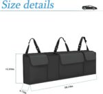 Car Trunk Organizer and Storage, Backseat Hanging Organizer for SUV, Truck, MPV, Waterproof, Collapsible Cargo Storage Bag with 4 Pockets, Car Interior Accessories (Black) - Image 3