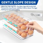 Egg Holder for Fridge, Automatic Rolling Egg Organizer for Refrigerator, Clear Plastic Egg Container & Tray, Stackable Dispenser and Storage Bin with Sturdy Lid to Saving Space -2 Layer - Image 3