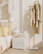 Coat Tree Freestanding, Modern Sturdy Clothes Hanger with Rock Slab Base, Heavy-duty Metal Hat Rack for Boutiques, Hallway, Entryway, 68.9 Inches High, Gold, GYJ012WJ - Image 3