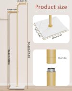 Coat Tree Freestanding, Modern Sturdy Clothes Hanger with Rock Slab Base, Heavy-duty Metal Hat Rack for Boutiques, Hallway, Entryway, 68.9 Inches High, Gold, GYJ012WJ - Image 4