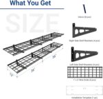 FLEXIMOUNTS 12-inch-by-72-inch Wall Shelf Garage Storage Rack Wall Mounted Floating Shelves,1x6ft,Black, 2-Pack, Classic Series - Image 3