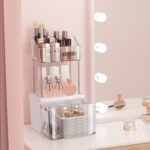 Small Bathroom Countertop Organizer with Drawer - 3 Tier Makeup Organizer for Vanity - Medium Clear Multi-Purpose Makeup Skin Care Organizer - Image 3