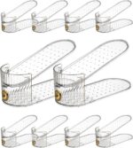 Clear 10 Pack Shoe Slot Organizer, Shoe Stacker Organizer Holders for A Pair of Shoes, Adjustable Thickening Double Layer 50% Shoe Space Saver Rack Storage for Closet (clear, 10 Pack) - Image 3