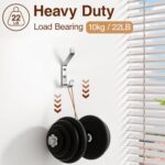 10-Pack Coat Hook for Hanging, 20LB (Max), Stainless Wall Hooks for Towel, Hat, Backpack, Key, Clothes, Wall Mounted Coat Hanger for Closet, Metal, Silver 3.75“ - Image 3