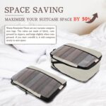 U+U 10 Set Compression Packing Cubes - Ultralight Cream Travel Organizers with Laundry Bag, Space-Saving Suitcase Organizer, Expandable Packing Cubes for Travel and Family Vacation (Cream) - Image 3