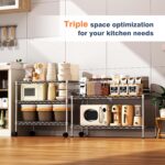 2-Tier Heavy Duty Shelving Unit,36" Wx18 Dx19.5H,Wire Shelf Rack with Lockable Wheels,Height Adjustable Metal Storage Shelves Organizer for Living Room,Garage,Kitchen,Office,Laundry,Pantry - Image 5