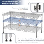 2-Tier Heavy Duty Shelving Unit,36" Wx18 Dx19.5H,Wire Shelf Rack with Lockable Wheels,Height Adjustable Metal Storage Shelves Organizer for Living Room,Garage,Kitchen,Office,Laundry,Pantry - Image 8