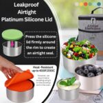 12 Pcs - 6 Stainless Steel Containers + 6 Silicone Lids | 304 Stainless Steel Snack Container | Nesting Snack and Dip Containers | Metal Food Storage - Image 5