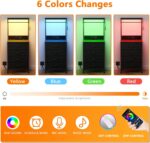 Furnulem Tall Nightstand with Charging Station, Night Stands with LED Lights and Storage Shelves, Bed Side Table for Bedroom, Hallway, Office, 4 Fabric Drawers (Black Oak) - Image 5