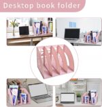 Marte Vanci Magazine File Holder, Binder Holder with 4 Vertical Compartments, Desktop Folder Organizer File Sorter Dividers for Book, Document Storage Home School Office Supply (Pink) - Image 5