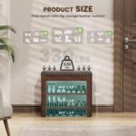 Shoe Bench for Entryway, Solid Rubberwood Shoe Bench with Hidden Storage, Adjustable 2-Tier Shelves & Soft PU Leather Seat, Shoe Rack Durable Easy Assembly for Hallway or Bedroom - Brown, 23.6" - Image 3