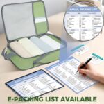 BAGAIL 6 Set Lightweight Compression Packing Cubes with Packing List, Anti-Tearing Expandable Organizer Bags for Travel, Matcha Green - Image 3
