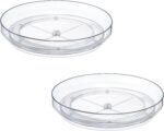 2 Pack 9 Inch Clear Acrylic Lazy Susan, Non-Skid Turntable Organizer for Cabinet, Kitchen, Pantry Organization Storage, Refrigerator, Vanity Makeup, Bathroom Countertop Organizing, Rotating Spice Rack - Image 2