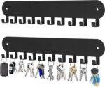 2 Pack Key Holder for Wall,Key Hooks with 10 Hooks,Key Holder Wall Mount Self Adhesive, Key Rack for Wall No Drill for Living Room, Kitchen, Bathroom, Garage (Black) - Image 2