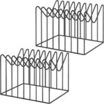 2 Sets File Organizer for Desk,File Sorter Organizer,File Folder Holder/Rack/Stand,Desktop Record/Clipboard Holder,8 Sections Storage,Anti-Scratch/Rusty,Metal Stable Holder,Black - Image 2