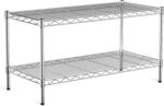 2-Tier Heavy Duty Shelving Unit,36" Wx18 Dx19.5H,Wire Shelf Rack with Lockable Wheels,Height Adjustable Metal Storage Shelves Organizer for Living Room,Garage,Kitchen,Office,Laundry,Pantry - Image 2
