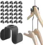 30pcs Clothes Hanger Hooks, Plastic Mini Cascading Organizer, Space Saving, Grey - Image 2