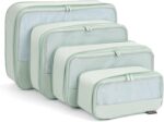 4 Piece Compression Packing Cubes for Suitcases and Backpack, Lightweight Travel Organizers (Light Green) - Image 2