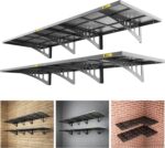 4Pack 2x3ft Adjustable Metal Garage Wall Shelving Heavy Duty Garage Storage Shelf Wall Mounted Black - Image 2