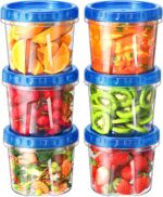 6 Pack-24 oz Freezer Storage Containers, Plastic Food Storage Containers with Twist Top Lids, BPA Free and Reusable Soup Containers with Lids, Leakproof/Microwave/Dishwasher Safe - Image 2