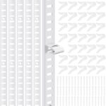 6 Pcs 36 Inch Metal Pilaster and 36 Pcs Cabinet Shelf Clips - Adjustable Shelf Rail Mortise Mount Pilaster Strip - Standard for Wall Bookcases Shelving System Closet Organization (White) - Image 2