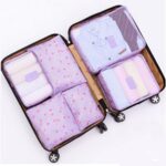 6 Set Packing Cubes, Multi-functional Clothing Sorting Packages, Travel Carry On Luggage Organizers Storage Bags, Travel Packing Pouches, Purple Cherry - Image 2