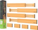 ANTOWIN Bamboo Drawer Dividers Organizers, Drawer Separators Splitter,13-17 inches Long Adjustable Spring-loaded Organizer for Large Utensil, Clothes, Tools Drawers (4+3) - Image 2