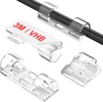 Adhesive Cable Clips Clear (40PCS, M), Upgraded Wire Holders for Wall, Strong Cord Organizer Under Desk, Car, PC, Christmas Light Indoor/Outdoor - Image 2