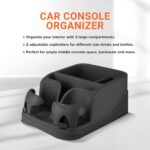 Armor All Car Console Organizer, Car Seat Organizer with 2 Adjustable Cup Holders, 3 Large Storage Compartments, Seatbelt for Secure Hold, Vehicle Middle Seat Organizer for Cars, Trucks, Minivans - Image 2