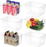 BALEINE Clear Plastic Storage Bins, Pantry Organization, BPA Free Stackable Refrigerator Organizers and Storage with Handles for Kitchen Fridge Cabinet Bathroom (6PK, 9.5x5.5x4.5) - Image 2
