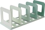 BAYTORY Gradient Desk File Holder, Vertical File Organizer with Adjustable Dividers, Desktop Book Organizer, Binder Shelf for Office Desk (4 Slots, Green) - Image 2